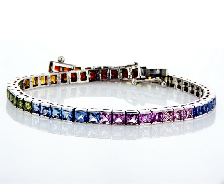 Rainbow tennis bracelet